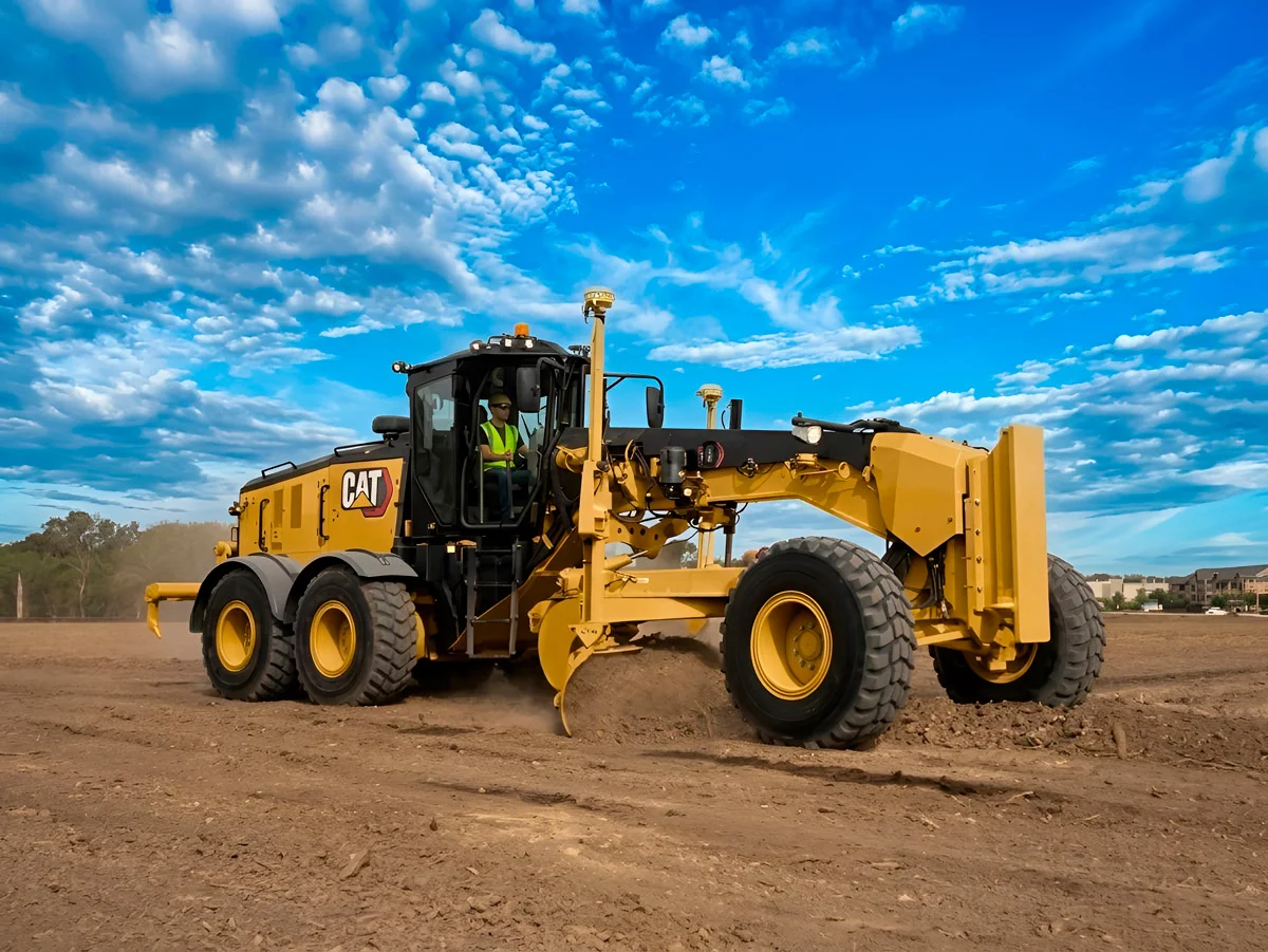 Alquiler de Motoniveladora Caterpillar 14M para nivelación de terreno